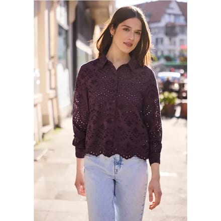 Blouse met lange mouwen en shiffleypatroon