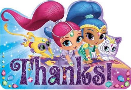 Shimmer and Shine bedankkaartjes 8 st.