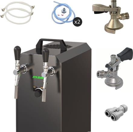 Complete set - Biertap - STREAM 50K - 2-lijns, tot 55 liter/uur - met Fustkoppeling Type A, Type М