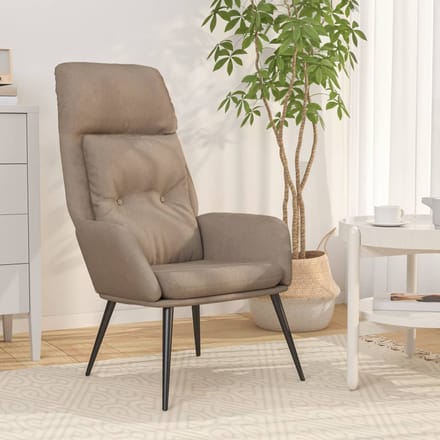 vidaXL - Relaxstoel - kunstsuède - taupe
