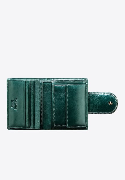 Wittchen Florence - Damesportemonnee - Donkergroen - Patent Leer - Decoratieve Sluiting