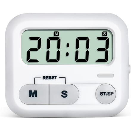 Digitale Productiviteitstimer Visuele Count Up/Down Functie Magnetische Klok met Standaard en Grote LED wit