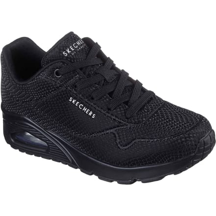 Skechers UNO - Glanzende Schubben Polyurethaan Dames Zwarte Standaard Sneakers