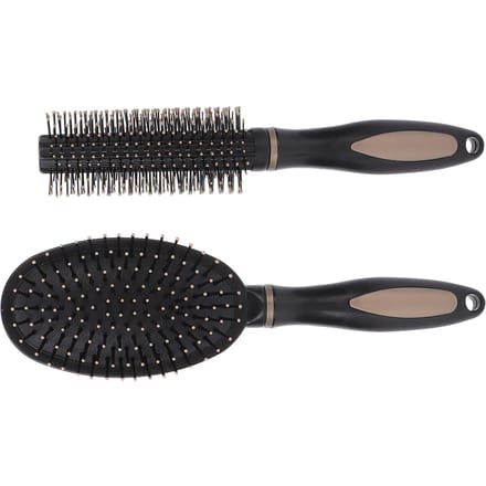 Multifunctionele Haarborstel Kam Set Ontwarborstel Krulrol Styling Haarborstel black