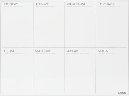 DESQ® Weekplanner | Magnetisch | Aluminium Ultra Thin Frame | 45 x 60 cm