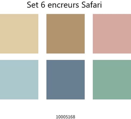 6 stempelkussens Safari 3x3 cm - Artemio