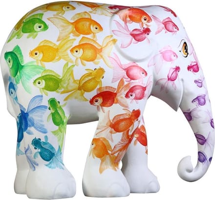 Rainbow Fish 20cm Handgemaakt Olifantenstandbeeld