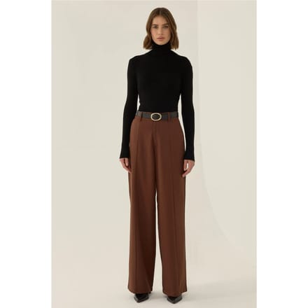 Hoge Taille Plissé Wijde Pantalon