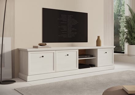 Meubella - TV-Meubel Leroy - Wit eiken - 206 cm
