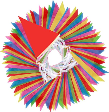 Lange Wimpelketting 80 Meter met 150 Driehoekige Vlaggen - Multicolor Feestdecoratie