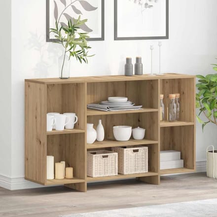 vidaXL - Dressoir - Artisan - Eiken - 120 - x - 30 - x - 75 - cm - Bewerkt - hout
