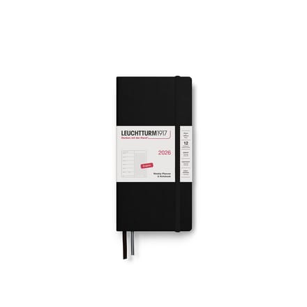 Leuchtturm1917 Weekly Planner&Notebook Dotted Wallet (B6+ x A6) 2026 hardcover Black