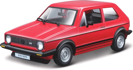 Bburago Modelauto Volkswagen Golf MK1 - rood - 15 cm - schaal 1:24