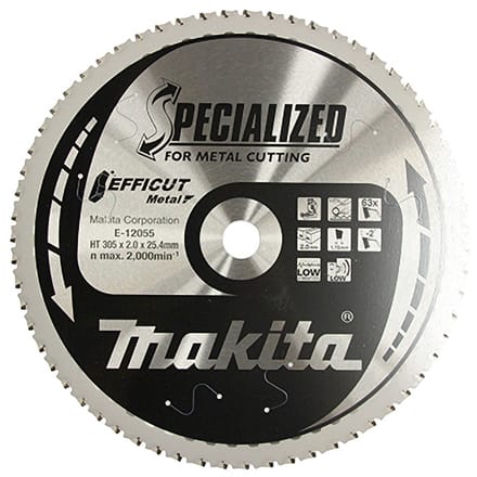 Makita EFFICUT ref.305x254x63Z E-12055 Makita E-12055 Diameter:305 mm Aantal tanden:63 Dikte:1.75 mm