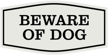 Waarschuwingsbord Hond - Lichtgrijs Zwart - Klein Formaat
