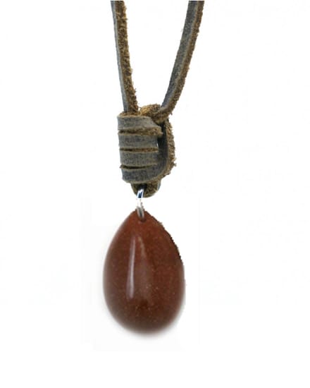 IbizaMen KIDS - Jongens - ketting - leren - veter - edelsteen - goudmijn - drop