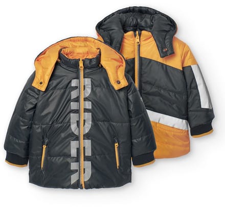 Boboli Reversible Jas Geel,Zwart 12 Months Jongen