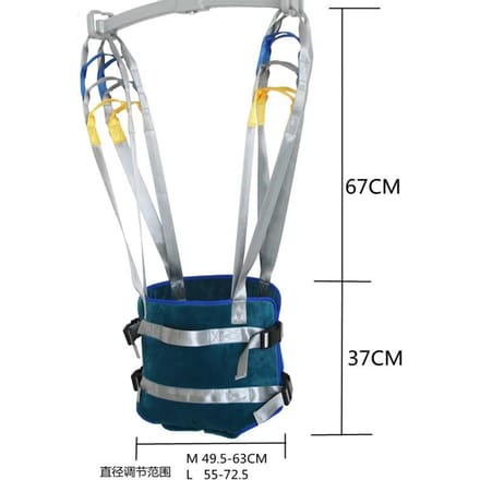 Sangle de levage réglable pour patients âgés handicapés Assistance à la rééducation Ceinture de marche et de maintien Support médical M bleu
