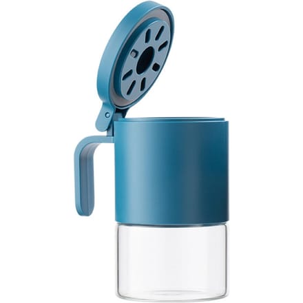 Kruidenfles met klepdeksel PP-glas Kruidencontainer Kruidenopslagpot met lepels voor zout gray