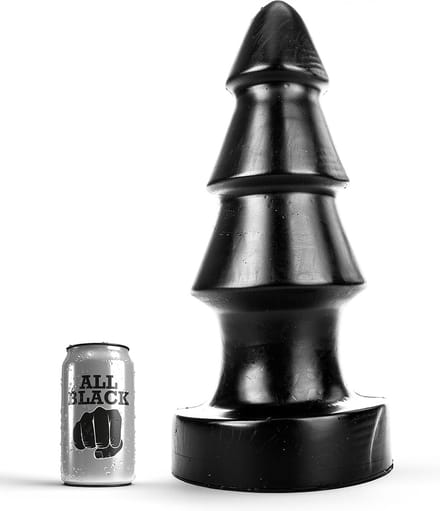 All Black XXL Buttplug met ribbels 40 cm - zwart