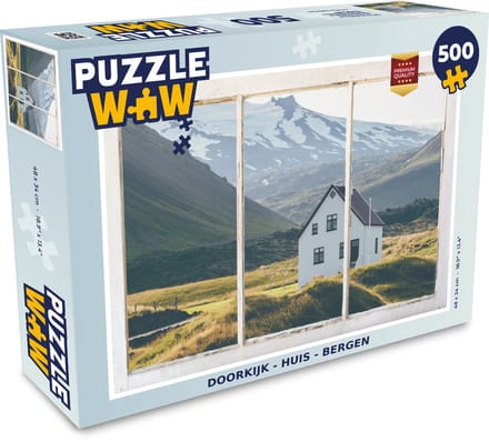 Puzzel Doorkijk - Huis - Berg - Legpuzzel - Puzzel 500 stukjes