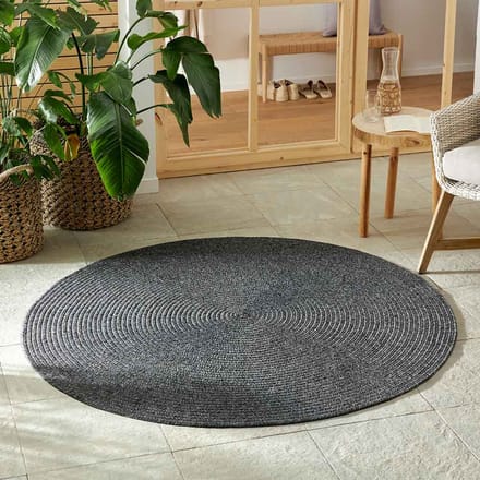 Rond buitenkleed - Trenzado donkergrijs 150 cm rond
