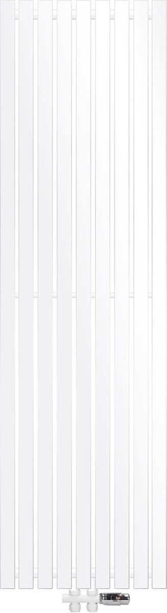 Badkamerradiator 480x1600 mm wit met vloeraansluitset