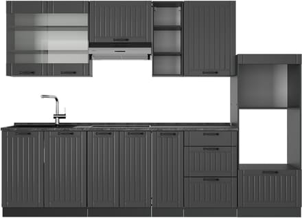 Vicco Fame-Line Complete keukeneenheid – 280 cm, WB Antraciet Donkergrijs