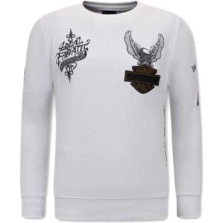 Heren Sweater - MC Honor & Loyalty - Wit