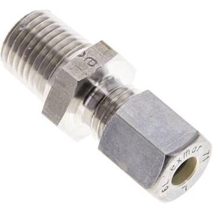 1/4'' NPT Buitendraad x 6L RVS Rechte Knelfitting 315 Bar DIN 2353 - FL2S-MO-ST-014N-06-L