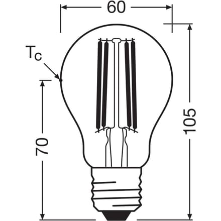 Osram E27 LED Lamp | 2.2W 2700K 220V/240V 827 470Lm | 320° Dimbaar