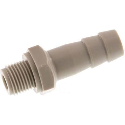 G 1/8'' Buitendraad x 8mm Polypropylene (PP) Slangpilaar 10 Bar