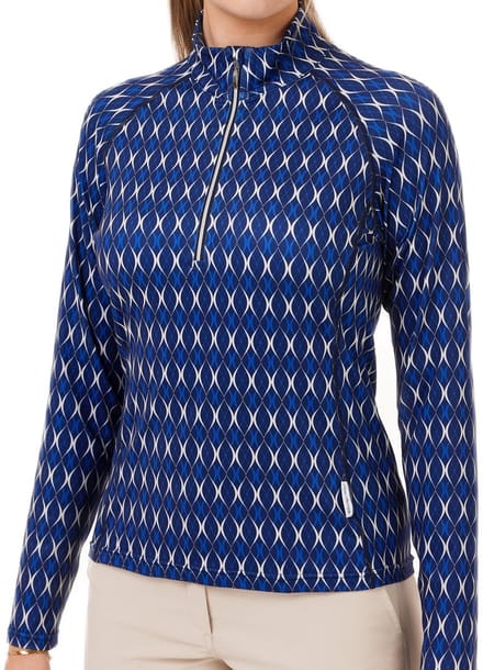 Func Factory dames Longsleeve Pully Shirley blue print maat 40
