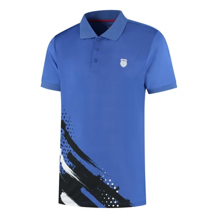 K-Swiss Polo Hypercourt Print Polo Stripe Heren - Maat M