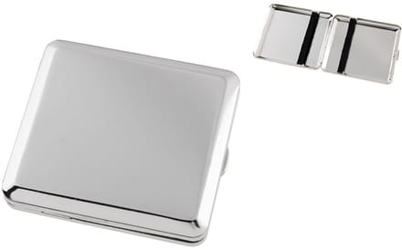 Sigarettenetui - Angelo - chrome satijn - 18 sigaretten - met elastische band