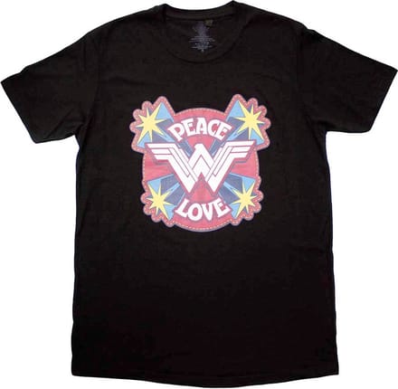 DC Comics Wonder Woman - Peace & Love Heren T-shirt - M - Zwart