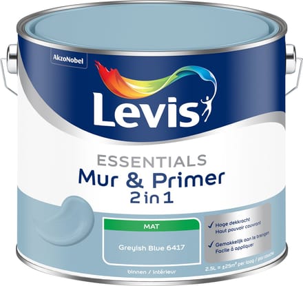 Levis - Essentials Mur & Primer - Greyish Blue - 2,5 L