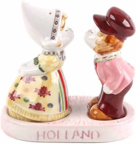 Peper en Zoutstel Set - Gekleurd Kussend Paar - Keramiek - Souvenir