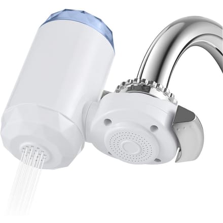 Aoresac Filtre à eau pour évier Système de filtration d'eau monté sur robinet de 264 gallons avec 1 pièce de rechange blanc