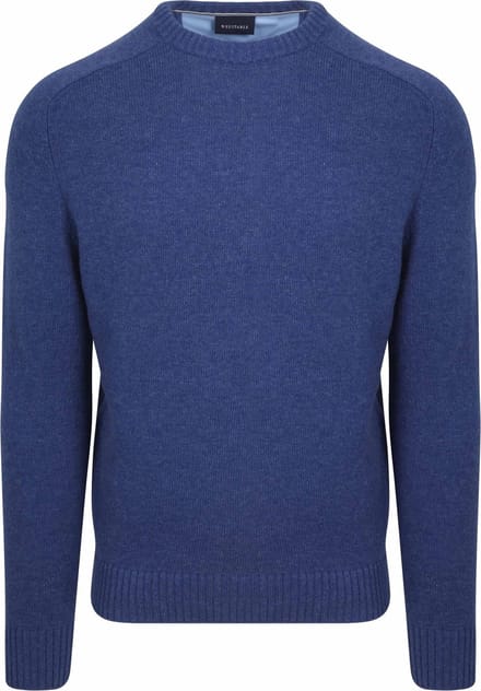 Suitable Lamswol Trui Ronde Hals Royal Blauw - Maat XL - Heren - Pullover - Sweater