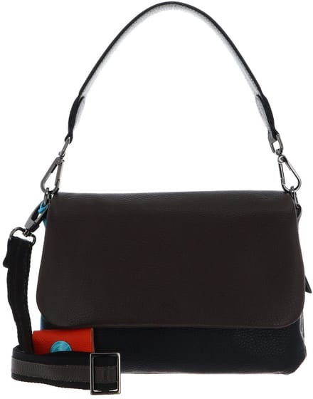 Gabs Leren schoudertas Angelica TG Multi Flat Bag Quercia + Nero + Zinco veelkleurig