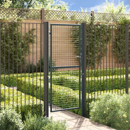 vidaXL - Tuinhek - van - gaas - gegalvaniseerd - staal - 100x200 - cm - grijs