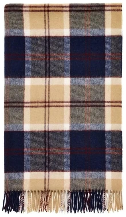 Plaid Tartan Bannockbane Navy - Merino Lamswol - 140x185 - Bronte by Moon