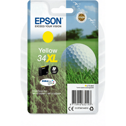 Epson golfbal enkelverpakking geel 34XL DURABrite Ultra inkt