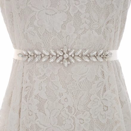 Bruidsriem | Riem | Ceintuur Dames | Bruiloft Accessoires | Rhinestone | Diamant Riem | Zilver