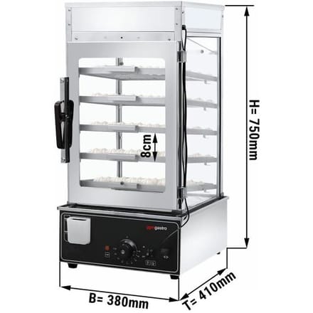 GGM Gastro Dumpling Steamer / Knödeldämpfer - 900 Watt - 5 Schubladen Zilver