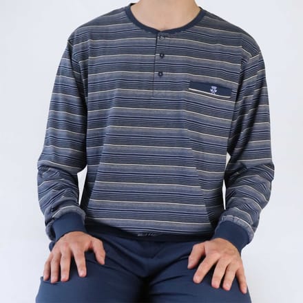 Paul Hopkins Heren Pyjama - 100% katoen - Blauw - Maat M