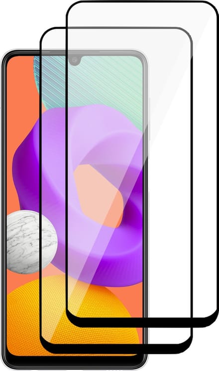 Screenprotector geschikt voor Samsung Galaxy M22 - Full Screen Protector Glas - 2 Stuks