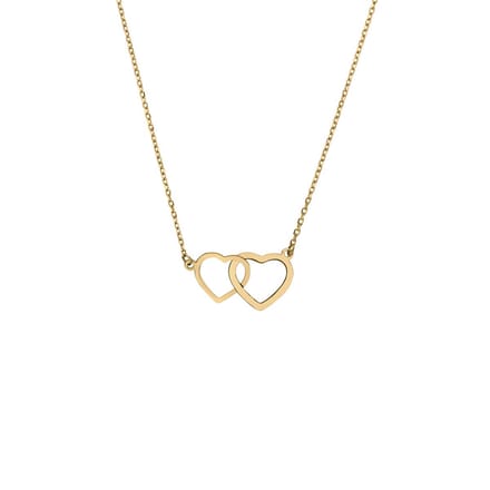 Lucardi Dames 9 karaat ketting hart - Ketting - 9 Karaat - Goudkleurig - 45 cm