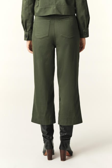 BA&SH Wide Trousers Kaki Maat: 42 | Wijde Broeken Outlet | Dames | Bruin